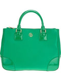 Tory Burch Green Tote Double Zip Bag