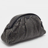 Alaia Black Leather Samia Eyelet Clutch