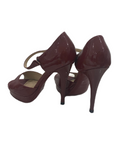YSL dark red leather heels