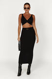 Meshki kaesha twist front knit top