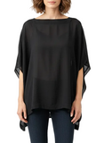 Ioanna Kourbela black oversized sheer top