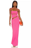 Camile Coelho pink maxi cut out dress