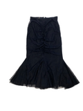 Pinko black ruched lace midi skirt