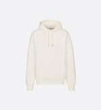 Dior White Oblique Relaxed-Fit Hooded Sweatshirt