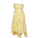 Zimmermann yellow stripe print flared midi dress
