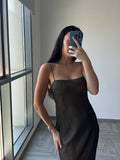 Aeffe Black Sheer long Dress
