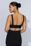 Meshki kaesha twist front knit top