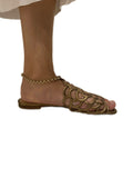 Oscar de la Renta Begonia ankle chain link sandals