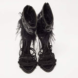 New Dior Black feather sandals