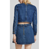 Self-Portrait cropped denim jacket