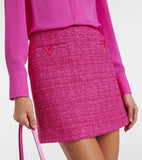 Valentino Garavani Pink Glaze Tweed Light Mini Skirt