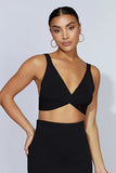 Meshki kaesha twist front knit top