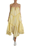 Zimmermann yellow stripe print flared midi dress