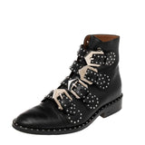 Givenchy Leather studded buckle ankle boots