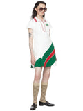 Gucci Web-stripe Polo Dress In White