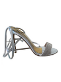 Alexandre Vauthier Silver lace Up Crystal Sandals