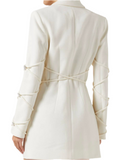 Mach&Mach Embellished Tiw-up Blazer Mini Dress in Wool