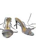 Alexandre Vauthier Silver lace Up Crystal Sandals