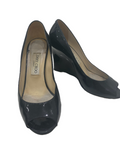 Jimmy Choo black patent wedges