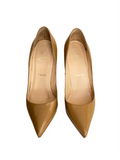 Christian Louboutin beige patent corneille pumps