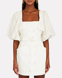 Acler Lovell Belted Puff Sleeve Mini Dress