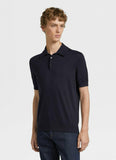 Ermenegildo Zegna navy blue blue polo shirt