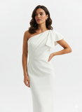 Maticevski white medi one shoulder dress