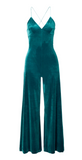 Norma Kamali open back stretch velvet Jumpsuit - blue