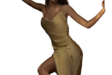 Revolve gold silk dress