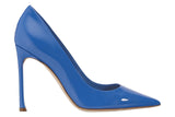 New Christian Dior blue patent leather pointed toe pumps