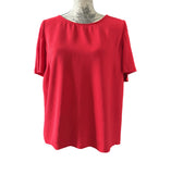 ba&sh red ruffle collar top