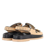 Chanel 2023 Interlocking CC logo Beige Slingback sandals