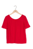 ba&sh red ruffle collar top