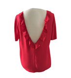 ba&sh red ruffle collar top