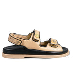 Chanel 2023 Interlocking CC logo Beige Slingback sandals