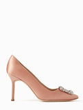 New Monolo Blahnik Old rose satin pumps