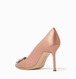 New Monolo Blahnik Old rose satin pumps