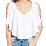 Leith off white ruffle top