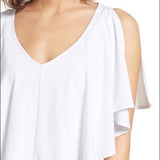 Leith off white ruffle top
