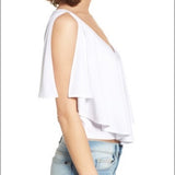 Leith off white ruffle top