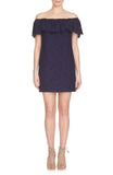 Cynthia Steffe navy blue eyelet off-the-shoulder mini dress