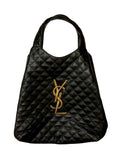 Saint Laurent Black Quilted Leather Maxi Icare Tote Bag