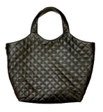 Saint Laurent Black Quilted Leather Maxi Icare Tote Bag