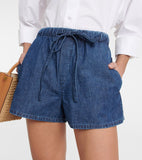 Valentino Chambray blue drawstring denim shorts
