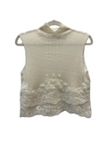 Ermanno Scervino Ivory lace patchwork knitted top