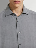 Zegna gray button up shirt