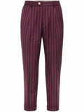 Brunello Cucinelli Burgundy Tapered-leg Wool Trousers