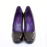 Sergio Rossi Snakeskin Platform Leather Pumps
