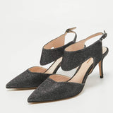 Nicholas Kirkwood Gray Glitter Ankle Strap Pumps