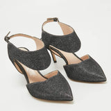 Nicholas Kirkwood Gray Glitter Ankle Strap Pumps